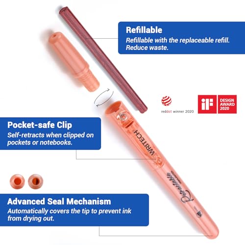WRITECH Retractable Highlighters Assorted Colors: Chisel Tip Click Aesthetic Highlighter Marker Pens Pack Multi Colored Ink No Bleed Smear for Highlighting Journaling (12ct Neon+Pastel) - color: Neon+Pastel, size: 1 Count (Pack of 12)