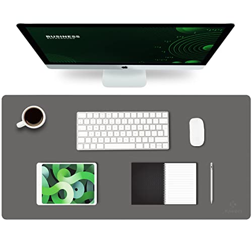 K KNODEL Large Office Desk Mat, Leather Mouse Pad (31.5"x15.7", Dark Gray) - color: Dark Gray, size: 31.5" x 15.7"