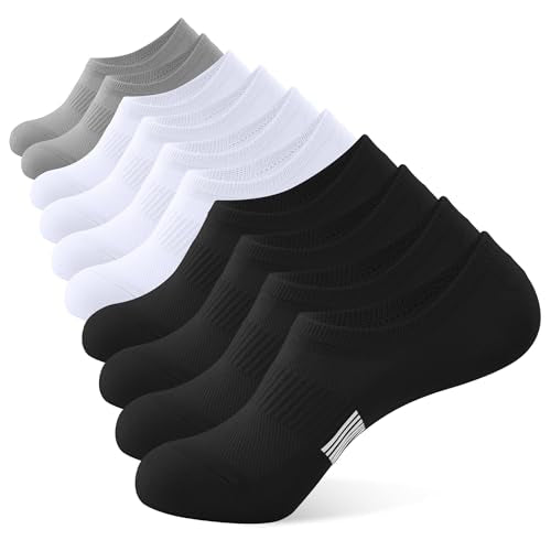 BUDERMMY No Show Socks Womens Low Cut Non Slip Athletic Cotton Invisible Women Sock 5 Pairs - color: 3 Color, size: 6-9