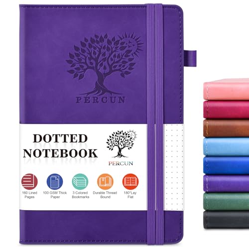 Dotted Journal 5.9"×8.5", 160 Pages Dot Grid Notebook, Bullet Journaling - color: Purple, size: Dotted Page