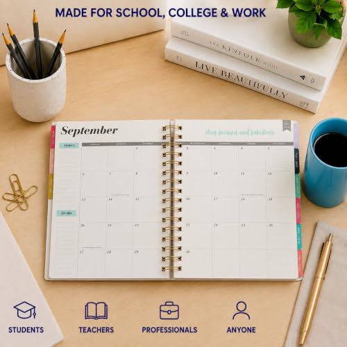 WORLD TRAVELER Academic Planner School Organizer Jul 2026-Dec 2027, 7"x9" - color: Ivory Magic