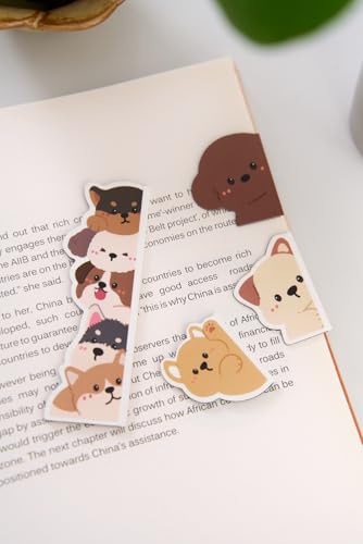 5pcs/Set Cute Magnetic Bookmark, Funny Peeping Dog Book Marker Clip for Kids, Women, Teachers, Students, Book Lovers Gifts, Printing on 2 Side (Dog) - color: Dog