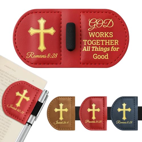 Personalized Magnetic Bookmarks,Bible Bookmark(Red,Romans 8:28) - color: Red, size: Romans 8:28