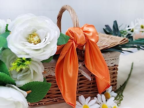 1 Piece of Square Satin Scarf Wrap Ribbon Neck Scarfs Halloween Retro Costume (23.62" x 23.62") - color: Orange