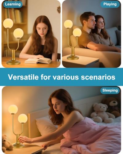 Lightdot Globe Gold Table Lamp for Bedroom Dimmable Gift G9 Bulbs Included - color: 06-Gold-Globe-2U