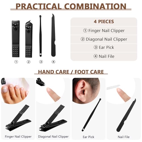 Geosar 50 Set Travel Manicure Kit Bulk Professional Nail Clippers Pedicure Nail Care Tools Grooming Stainless Steel Set with Portable Travel Case, Gift for Christmas Men Women(Brown) - color: Brown