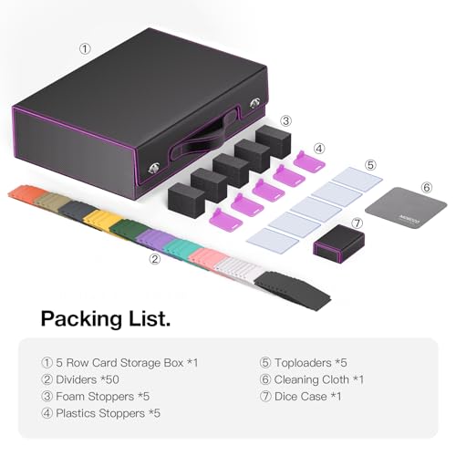 Trading Card Storage Box 3900+ with Handle, Black Purple - color: Black Purple, size: 3900+ with Handle & Metal Latch