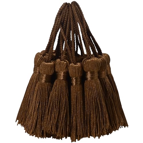 20Pcs 4.3 Inch Silky Mini Craft Tassels for Earrings, Souvenir(L-Coffee) - color: Light Coffee