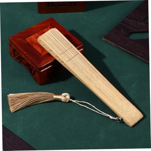POPETPOP Wooden Folding Fans Handheld: Vintage Wood Hand Fan with Tassels for Hot Flash, Church, Wedding Church Decoration, Edm, Music Festival, Dance, Party, Performance