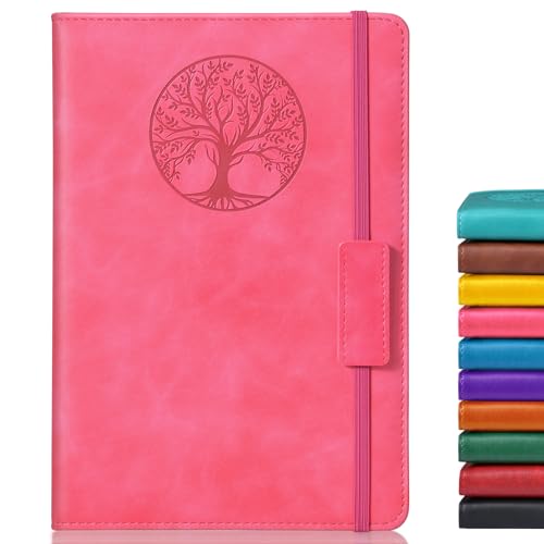 Biuwory Leather Journal Notebook,256 Thick Lined Pages,Hardcover 5.7"×8.3" - color: Pink, size: Lined-256 Pages (5.7"×8.3")
