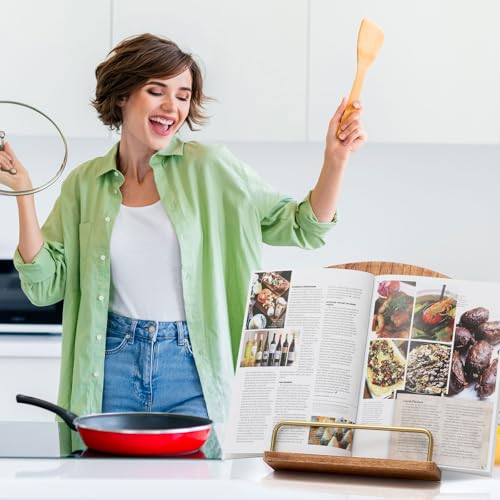 Cookbook Stand for Kitchen Counter Decor - Adjustable Cookbook Holder