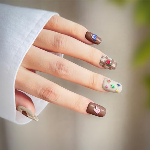 Okiyomi Dinosaur Nail Stickers for Kids, 3D Kawaii, 4 Sheets, 292 Decals - color: 5d Dinos