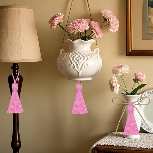 20Pcs 4.3 Inch Silky Mini Craft Tassels for Earrings, Souvenir(Pink) - color: Pink
