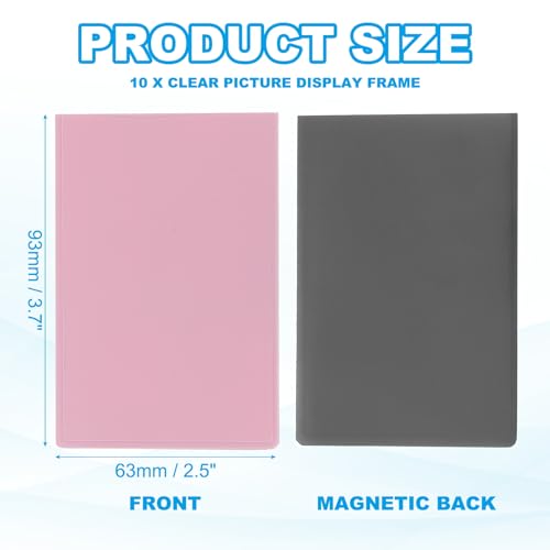 PATIKIL 2x3 Fridge Magnetic Frame, 10Pcs Mini Picture Frames Photo Frame Instant Film Small Picture Holder for Fujifilm Refrigerator, Pink - color: Pink