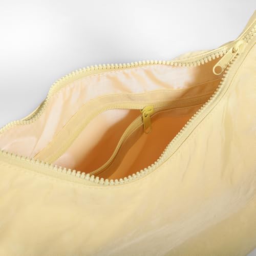 FASTFAIRY Nylon Shoulder Bag: Lightweight Adjustable Strap - color: Large-butter Yellow, size: Large