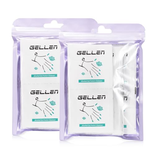 GELLEN Nail Cleanser Pads, 100 Pack Alcohol Prep Pads Individually Wrapped - size: 100PCS