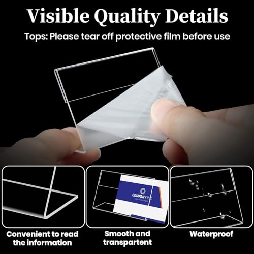 Daletu Mini Acrylic Sign Holders, Acrylic Food Sign Label for Party Buffet - size: 30PCS 2.36" X 1.57"（6X4)