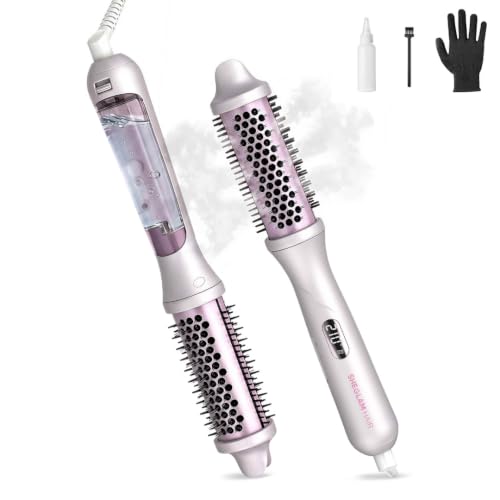 SHEGLAM Steam Thermal Brush, 1.5" Steam Blowout Brush 4-in-1 Curling Brush