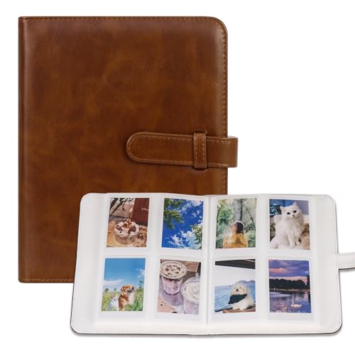 256 Pockets Photo Album for 2x3 Inch Picture, Kpop Photocard, Leather Cover, Photo Album Book Fit for Fujifilm Mini 12/11/9/8/EVO/Link/Liplay Instant Flims (Brown) - color: Brown, size: 256 Pockets