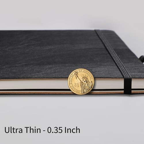 RETTACY Lined Journal Notebook, 96 Numbered Pages, A4 Size (8.5'' x 11'') - color: Black, style: Lined
