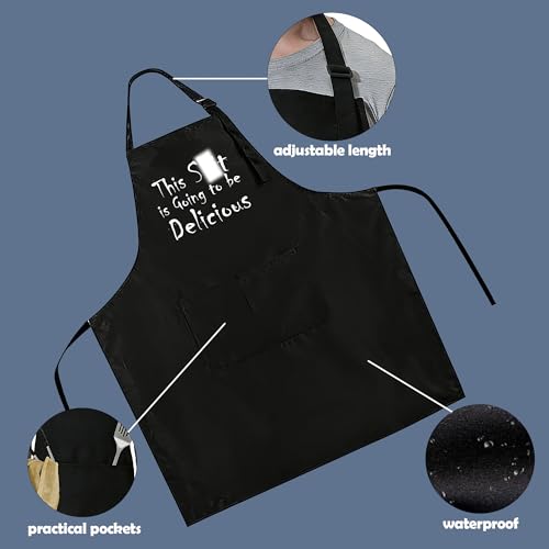 Funny Apron for Men Women,Humorous Kitchen Apron- Grilling Cooking BBQ Accessories, Gift for Dad Husband - color: This ... is Going to Be Delicious
