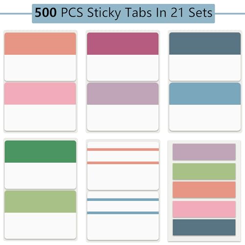ELII 500 PCS Book Tabs 2 Inch Sticky Index Tabs,Colored Page Markers - color: Blossom, size: 500
