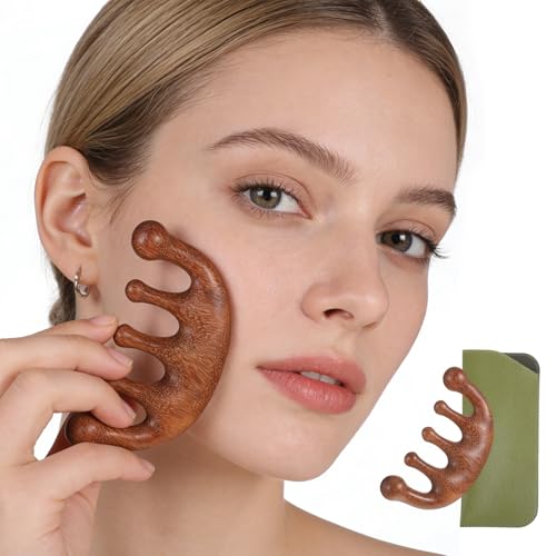Sandalwood Massage Comb with Gift Bag Wide Tooth Wood Scalp Massager Wooden Scalp Massager Comb for Hair Care