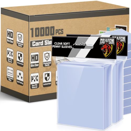 Kitoyz 10000 Counts Card Sleeves Top Loaders for Trading Cards, Penny Soft Sleeves Clear Baseball Card Sleeve Protectors Fit for Sports, Football, Game Cards - size: 10000P