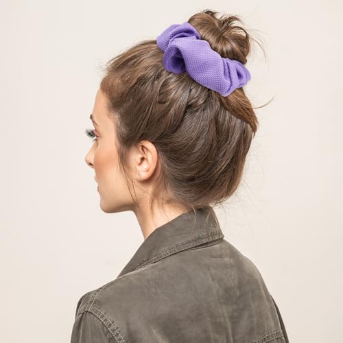 Scrunchies for Women Girls 6Pcs Purple Velvet Scrunchies for Thick Hair Ultra Textured Soft Corduroy Scrunchy Hair Ties Lavender Elastic Hair Bands Ponytail Holders Bulk Cute Hair Accessories - color: C-Purple 6PCS
