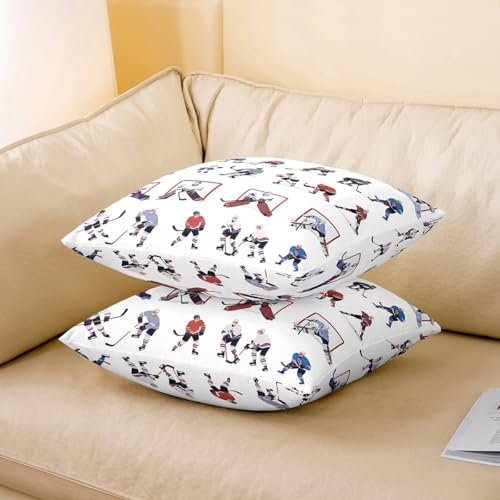 Feelyou Ice Hockey Throw Pillow Cover 1 Piece 20"x20" - color: Multi 01, size: 20" x 20" (Pack of 1)