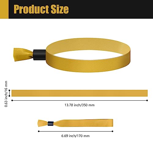 100 Pcs Cloth Wristbands, Disposable Wristbands for Events(Gold) - color: GOLD