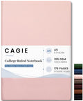 CAGIE College Ruled Journal for Men & Women, Softcover A5 Leather Notebook - color: Pink, size: 1 Pack