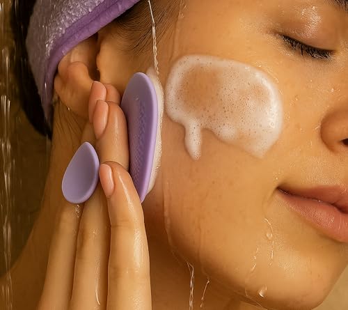 Plum Beauty Silicone Face Scrubber & Facial Cleansing Brush for Clear Skin