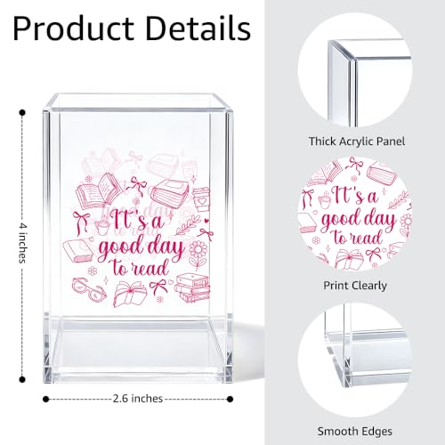 It's A Good Day To Read Pencil Holder for Desk Library Organization - color: Transparent36