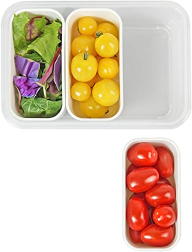 carrotez 3 Compartment Food Container - 4.64 Cup (1100ml) - color: White, size: 3 Compartment (4.6 Cup)