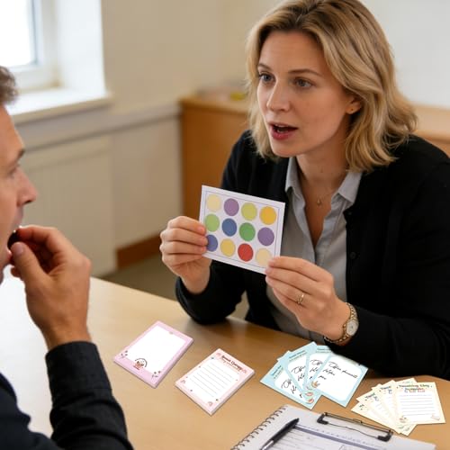 9 Pcs Speech Pathologist Gifts, Cute Speech Language Pathologist Self-Adhesive Notes for Women Man, Motivational SLP Sticky NotePads for Friends Coworkers Office Supplies - color: Slp a