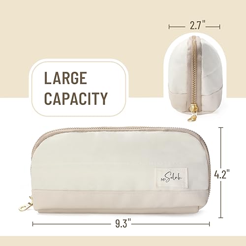 Mr. Pen- Wide-Opening Pencil Case, Triangle Design - color: Cream