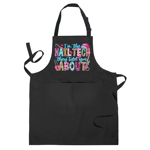 Nail Tech Aprons for Women with Pockets, Gifts for Nail Techs Technicians Artists Manicurists, Peace Love Nails - color: 4 Nail Tech Apron