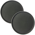 CURTA 2-Pack 16 Inch Round Non Slip Serving Tray, NSF Rubber Lined, Black - color: Black-round, size: 16 Inch