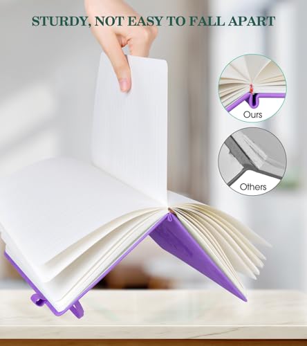 Lined Journal Notebook for Women, A5 200 Pages Hardcover Leather Journals for Writing, Thick Daily Journaling, College Ruled Notebooks for Work School, Note Taking, Business 5.75'' X 8.38'' Purple - color: Purple