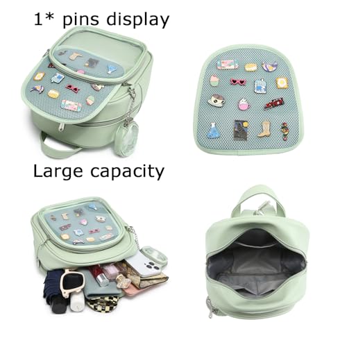 Aesthetic Kawaii Ita Backpack Pin Display Cute Purse For Anime Pins - color: Green