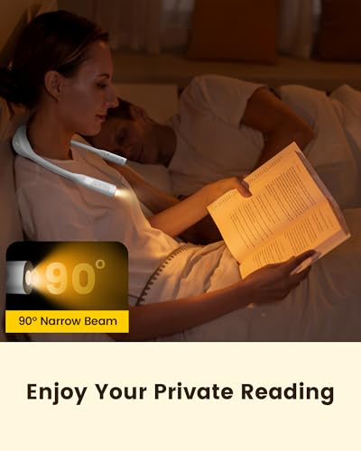 Glocusent Neck Book Light, Rechargeable Neck Lights for Crafts Reading - color: White