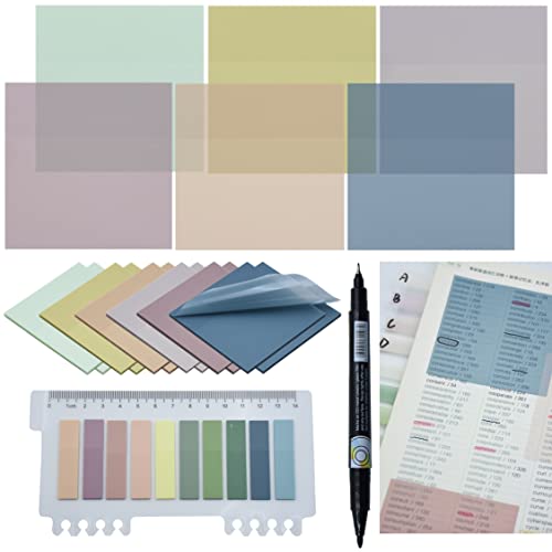 YOUDEFUL 800Pcs Transparent Sticky Note, 3"x3" Clear Sticky Note, Morandi - size: Square Morandi