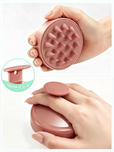 HEETA Scalp Massager Hair Growth Scrubber for Dandruff Removal Hair Care - color: Terracotta