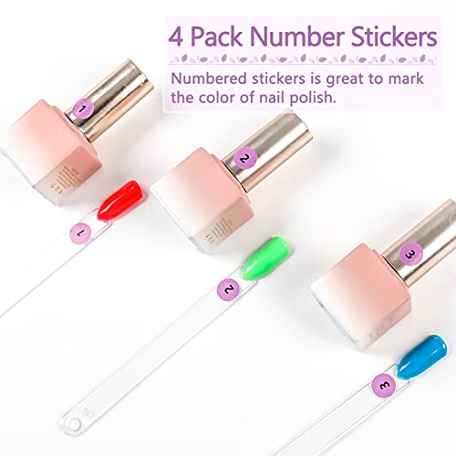 BQAN Nail Swatch Sticks 200 Pcs Clear with Ring & Number Stickers - color: Clear-200pcs