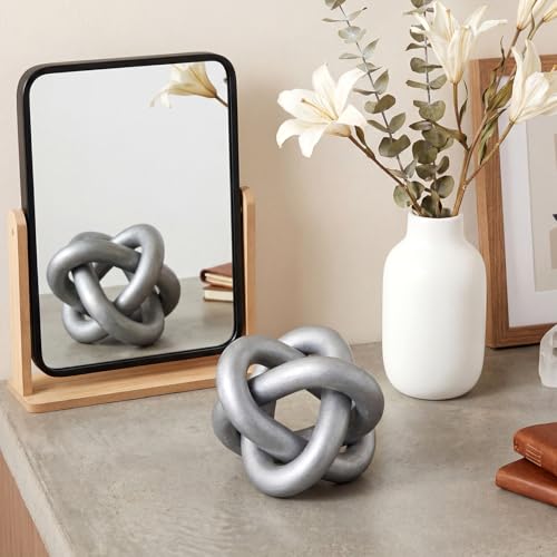 Yalikop 3 Link Wood Knot Decor Rustic Table Shelf Accents, Silver - color: Silver