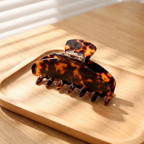 Big Hair Claw Clips Tortoise Shell Large Claw Clip For Women - color: Leopard Print