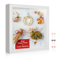 12x12 Shadow Box Picture Frame with Real Glass Panel and Linen Back - color: White + Thickened Panel + Foam Packaging, size: 12x12