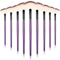 Maitys 9 Pieces Facial Fan Mask Brushes, Purple - color: Purple