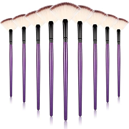 Maitys 9 Pieces Facial Fan Mask Brushes, Purple - color: Purple
